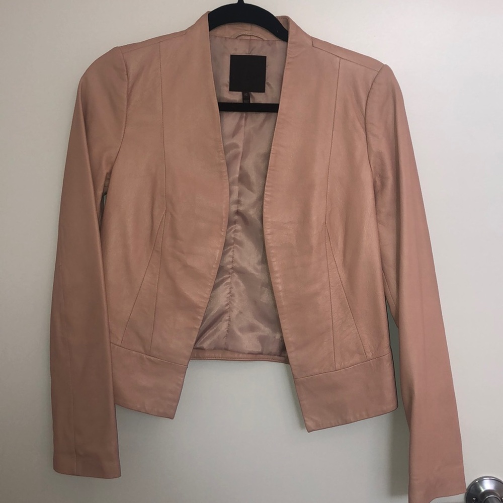 Joie venette pink leather jacket